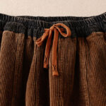 Buddha Stones Color Contrast Corduroy Cotton Women's Thermal Fleece-Lined Harem Pants With Pockets - image 20