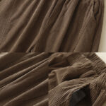 Buddha Stones Commute Vintage Plain Women's Corduroy Cotton Harem Pants With Pockets - image 4