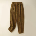 Buddha Stones Commute Vintage Plain Women's Corduroy Cotton Harem Pants With Pockets - DarkGoldenrod - US8-10，UK/AU12-14，EU40-42 (2XL) - image 19