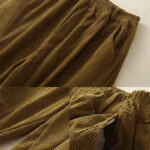 Buddha Stones Commute Vintage Plain Women's Corduroy Cotton Harem Pants With Pockets - image 22