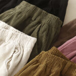 Buddha Stones Commute Vintage Plain Women's Corduroy Cotton Harem Pants With Pockets - image 24