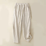Buddha Stones Commute Vintage Plain Women's Corduroy Cotton Harem Pants With Pockets - Beige - US8-10，UK/AU12-14，EU40-42 (2XL) - image 11
