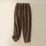 Buddha Stones Commute Vintage Plain Women's Corduroy Cotton Harem Pants With Pockets - Sienna - US8-10，UK/AU12-14，EU40-42 (2XL) - image 1
