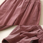 Buddha Stones Commute Vintage Plain Women's Corduroy Cotton Harem Pants With Pockets - image 18