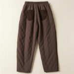 Buddha Stones Diamond Quilted Design Thermal Fleece-Lined Women's Harem Cotton Pants With Pockets - image 20