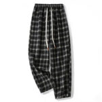Buddha Stones Retro Plaid Pattern Women's Fleece-Lined Harem Cotton Pants With Pockets - Black - US8-10，UK/AU12-14，EU40-42 (2XL) - image 10