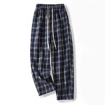 Buddha Stones Retro Plaid Pattern Women's Fleece-Lined Harem Cotton Pants With Pockets - MidnightBlue - US8-10，UK/AU12-14，EU40-42 (2XL) - image 1