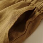 Buddha Stones Plain Color Bottom Hollow Lace Design Lace-up Cotton Linen Women's Shorts With Pockets - image 29