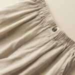 Buddha Stones Summer Casual Plain Zipper Button Cotton Linen Women's Shorts With Pockets - image 8