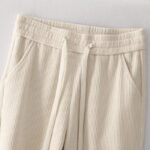 Buddha Stones Casual Solid Color Women's Wide Leg Corduroy Cotton Fleece-Lined Pants With Pockets - image 3