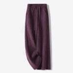 Buddha Stones Casual Solid Color Women's Wide Leg Corduroy Cotton Fleece-Lined Pants With Pockets - DarkMagenta - US12，UK/AU16，EU44 (3XL) - image 29
