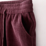 Buddha Stones Casual Solid Color Women's Wide Leg Corduroy Cotton Fleece-Lined Pants With Pockets - image 15