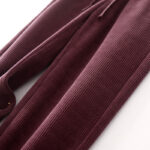 Buddha Stones Casual Solid Color Women's Wide Leg Corduroy Cotton Fleece-Lined Pants With Pockets - image 16