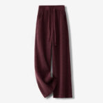 Buddha Stones Casual Solid Color Women's Wide Leg Corduroy Cotton Fleece-Lined Pants With Pockets - FireBrick - US12，UK/AU16，EU44 (3XL) - image 14