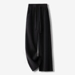 Buddha Stones Casual Solid Color Women's Wide Leg Corduroy Cotton Fleece-Lined Pants With Pockets - Black - US12，UK/AU16，EU44 (3XL) - image 9