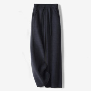 Buddha Stones Casual Solid Color Women's Wide Leg Corduroy Cotton Fleece-Lined Pants With Pockets - MidnightBlue - US12，UK/AU16，EU44 (3XL) - image 1