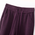 Buddha Stones Casual Solid Color Women's Wide Leg Corduroy Cotton Fleece-Lined Pants With Pockets - image 30