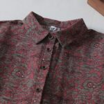Buddha Stones Brown Retro Printing Floral Pattern Lapel Cotton Linen Midi Dress With Pockets - image 4