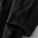 Buddha Stones Printing Irregular Lines Back Lace-up Design Lapel Cotton Midi Dress With Pockets - image 7