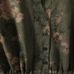 Buddha Stones Casual Printing Drawstring Chinese Frog-Button Cotton Linen Midi Dress With Pockets - image 4
