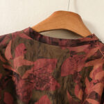 Buddha Stones Casual Printing Drawstring Chinese Frog-Button Cotton Linen Midi Dress With Pockets - image 12