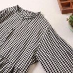 Buddha Stones Casual Plaid Simple Buttons Ruffled Design Cotton Linen Midi Dress With Pockets - image 13