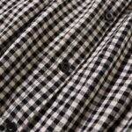 Buddha Stones Casual Plaid Simple Buttons Ruffled Design Cotton Linen Midi Dress With Pockets - image 16