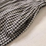 Buddha Stones Casual Plaid Simple Buttons Ruffled Design Cotton Linen Midi Dress With Pockets - image 19
