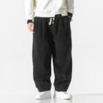 Buddha Stones Retro Winter Solid Color Men's Drawstring Corduroy Harem Pants With Pockets - Black - US/UK/AU46，EU56 (5XL) - image 16