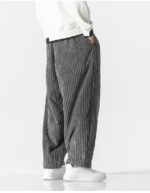 Buddha Stones Retro Winter Solid Color Men's Drawstring Corduroy Harem Pants With Pockets - image 3
