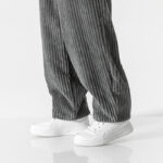 Buddha Stones Retro Winter Solid Color Men's Drawstring Corduroy Harem Pants With Pockets - image 9