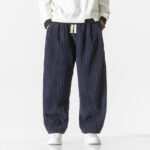 Buddha Stones Retro Winter Solid Color Men's Drawstring Corduroy Harem Pants With Pockets - MidnightBlue - US/UK/AU46，EU56 (5XL) - image 20