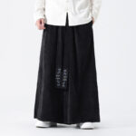 Buddha Stones Casual Embroidery Drawstring Design Men's Corduroy Wide Leg Pants With Pockets - Black - US/UK/AU50，EU60 (5XL) - image 13