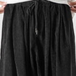 Buddha Stones Casual Pure Color Men's Drawstring Corduroy Harem Ankle-Length Pants With Pockets - image 16