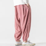 Buddha Stones Casual Pure Color Men's Drawstring Corduroy Harem Ankle-Length Pants With Pockets - image 31