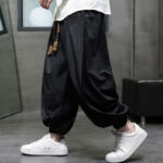 Buddha Stones Casual Daily Pure Color Drawstring Design Men's Harem Pants With Pockets - image 8