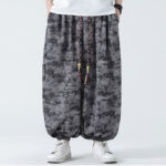 Buddha Stones Retro Casual Drawstring Design Floral Pattern Men's Harem Pants With Pockets - image 13