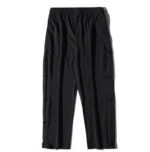 Buddha Stones Casual Patchwork Crane Pattern Frog-Button Design Men's Wide Leg Pants With Pockets - image 11