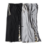 Buddha Stones Casual Patchwork Crane Pattern Frog-Button Design Men's Wide Leg Pants With Pockets - image 32