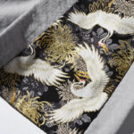 Buddha Stones Casual Patchwork Crane Pattern Frog-Button Design Men's Wide Leg Pants With Pockets - image 28
