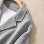 Buddha Stones Plain Lapel Women's Cotton Jacket With Pockets - image 16