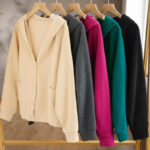 Buddha Stones Plain Buttons Women's Cotton Hooded Jacket With Pockets - image 33