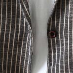 Buddha Stones Splicing Stripes Women's Cotton Linen Jacket With Pockets - image 5