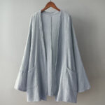 Buddha Stones Plain Long Sleeve Zen Meditation Cotton Linen Jacket With Pockets - image 16