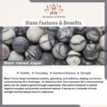 Buddha Stones 925 Sterling Silver Grey Tabby Cat Natural Black Veined Jasper Stability Bracelet - image 7