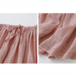 Buddha Stones Solid Lace Elastic Waist Cotton Women's Skirt - image 11