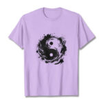 Buddha Stones Ink Yin Yang Pattern Balance Design Tee T-shirt - Plum - 2XL - image 17