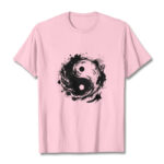 Buddha Stones Ink Yin Yang Pattern Balance Design Tee T-shirt - LightPink - 2XL - image 13