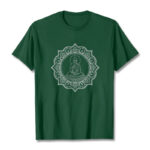 Buddha Stones Buddha Meditating In Lotus Position Pattern Tee T-shirt - ForestGreen - 2XL - image 1