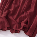 Buddha Stones Solid Color Embroidery Short Sleeve Cotton Midi Dress - image 27